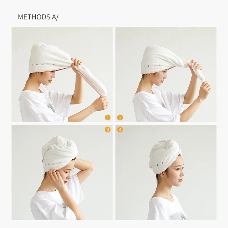 Women Quick Dry Towels Microfiber Fabric Dry Hair Hat bonnets Lady Turban Bathroom Towel Absorbent shower cap hair accessories