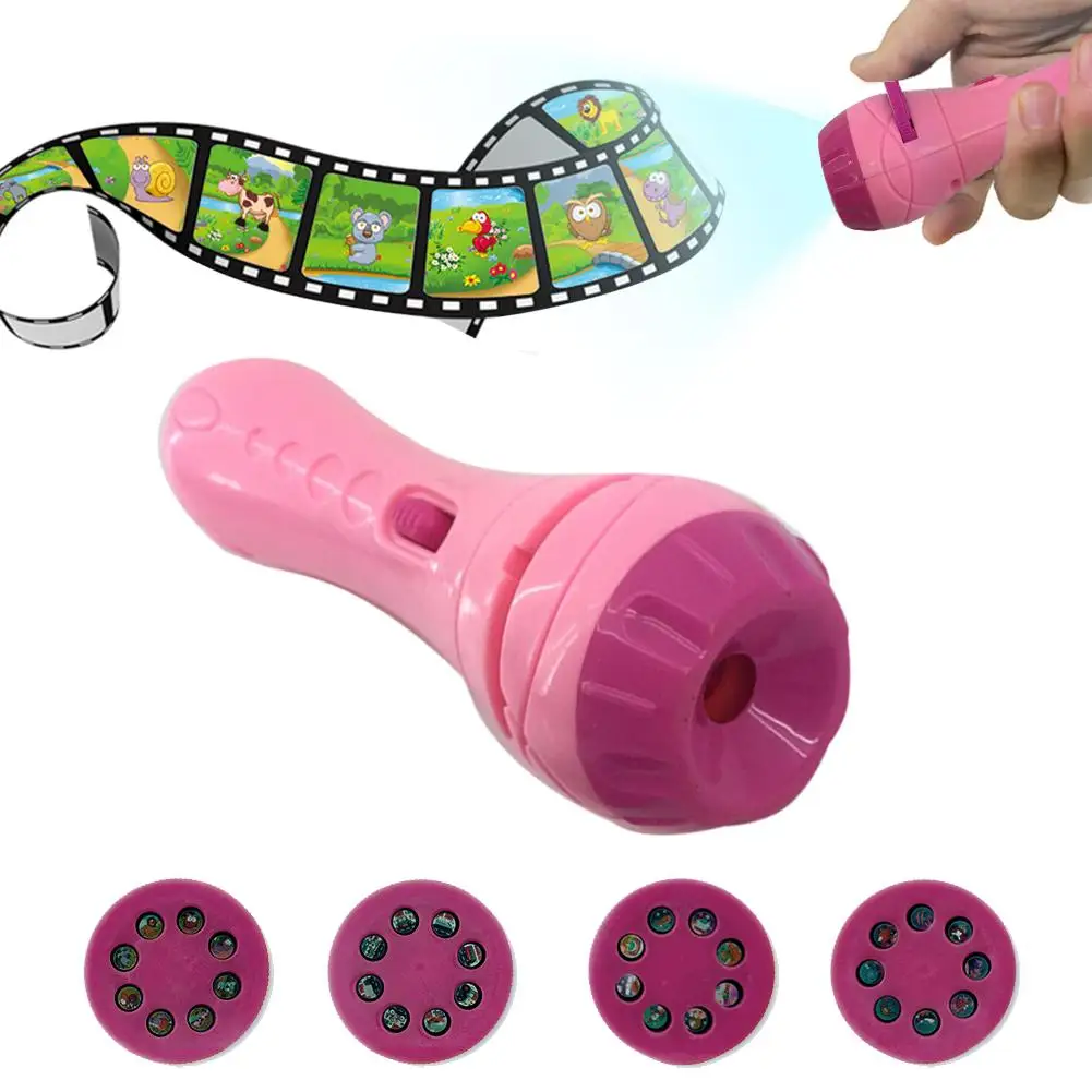 

Projector Toy Flashlight Sleep Bedding Story Early Developing Toy Animal Slide For Infants Children Kids