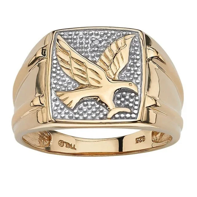 Men's Fashion Gold Color Eagle Ring Popular Punk Wedding Ring Anniversary Jewelry Cocktail Party Male Ring Lover's Gifts