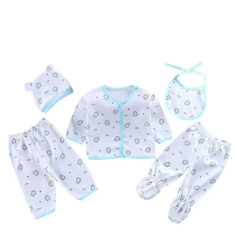 

5pcs/set 0-3M Infant Clothing Set Cotton Newborn Boys Clothes Baby Underwear for Girls Print New Born Baby Girl Five-Piece Suit