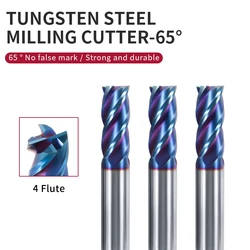 Tungsten Steel End Mill HRC 65 Carbide 4 Flute Flat End Mill cnc Turning Processing Tool Diameter 50-100mm Face Router