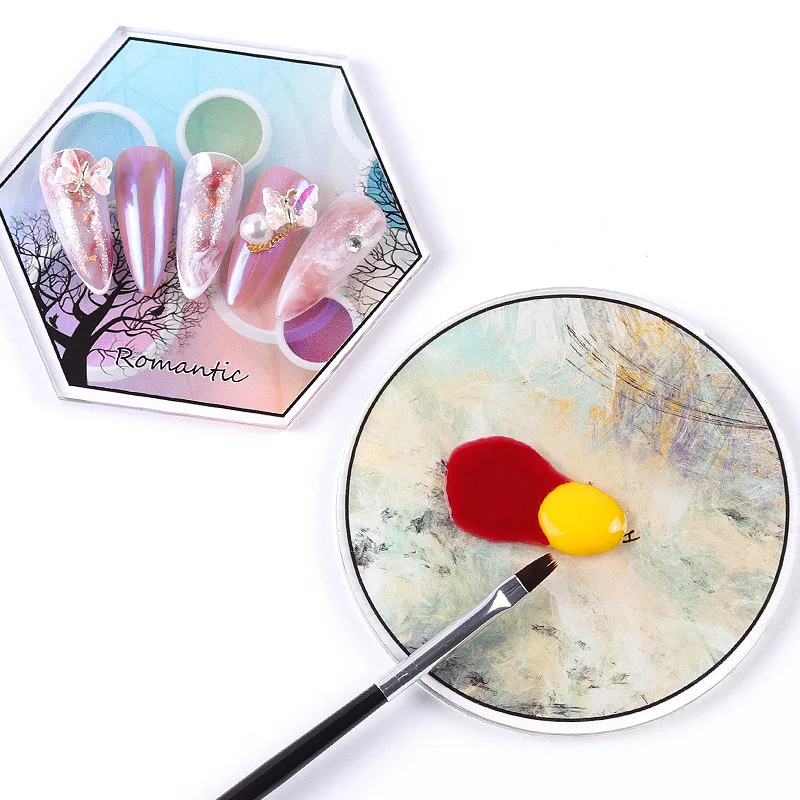 Nail Art Mixing Display Palette, Resin Stone, Nail Gel Polish, Color Painting, Shelf Holder, Butterfly Drawing, ManicureFashion