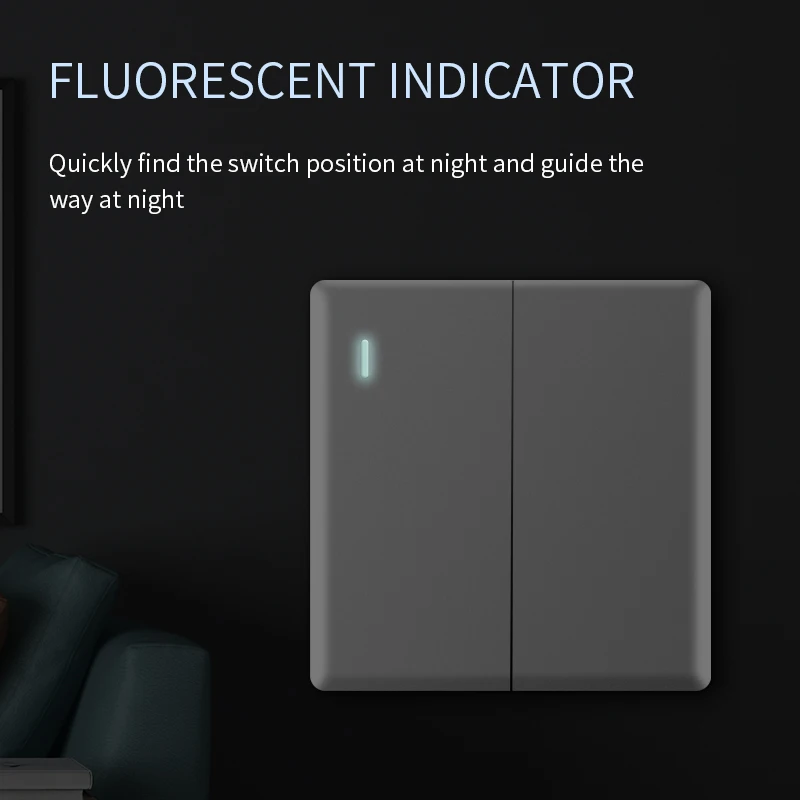 Type 86 Gray Switch Socket Panel Flat Ultra-Thin Light Switch Sound And Light Control Touch Delay Switch Fan Speed Controller