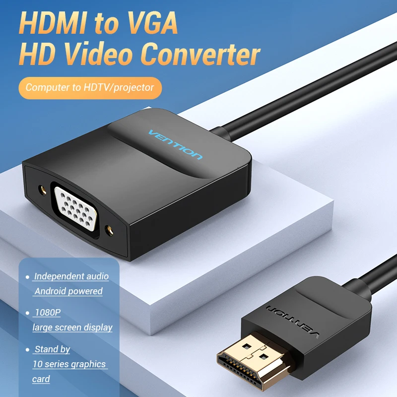 Vention HDMI to VGA Adapter Cable for Xbox PS3 PS4 Laptop TV Box Support 1080P Digital Analog Audio HDMI to VGA Converter