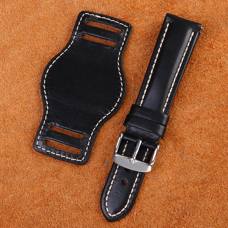 18mm 20mm 21mm 22mm With mat wristwatches band Genuine Le-ather Bracelet  watch strap mens watchband  handmade leather bracelet