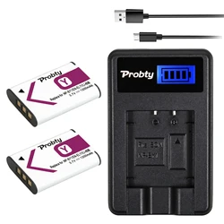 2Pcs Probty NP-BY1 NP BY1 NPBY1 Battery + USB LCD Charger For Sony HDR-AZ1VR AZ1 AZ1V AZ1VR Sport Action Cam Mini Camcorder