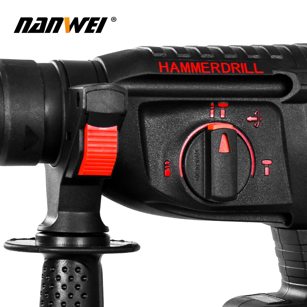 NANWEI Rechargeable brushless cordless rotary hammer drill electric Hammer impact drill