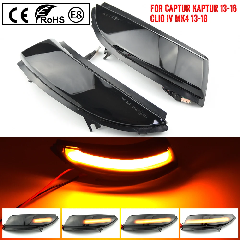 

For Renault Clio IV MK4 Captur J87 Dynamic LED Turn Signal Light Side Wing Mirror Indicator Directly Replace Original OEM