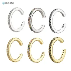 Kikichicc Pure 925 Sterling Silver Classic Ear Cuff Earring Earcuffs No Piercing Clips Rocl Punk Jewelry CZ Zircon Jewelry