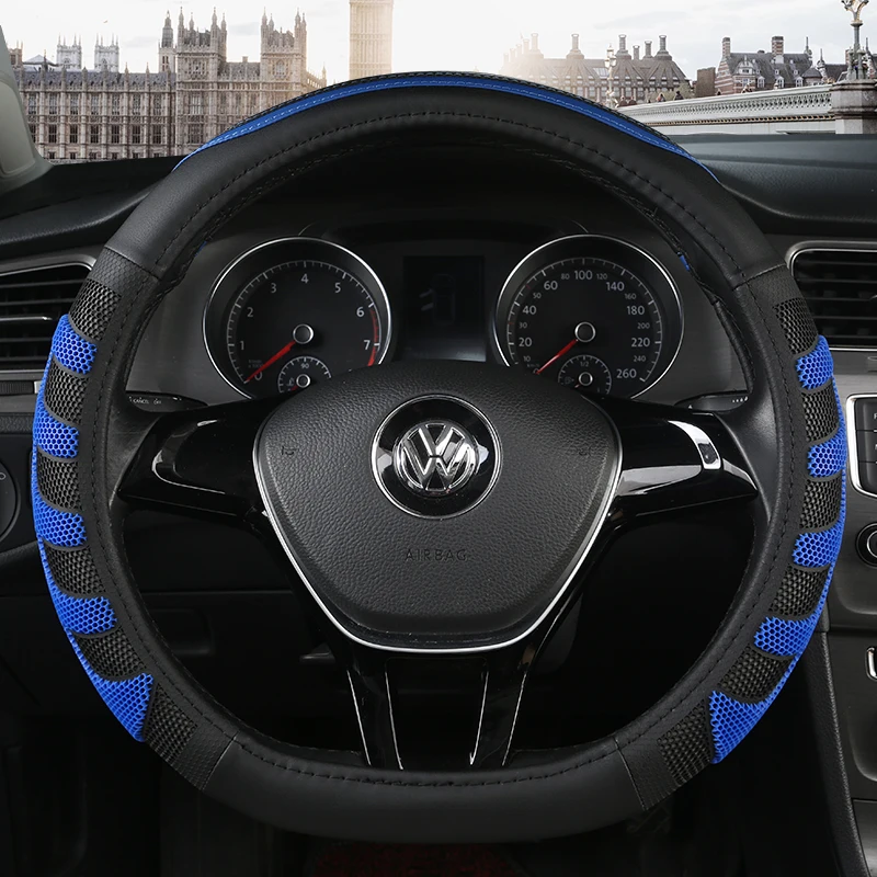 D Shape Car Steering Wheel Cover For VW Jetta 6 2017-2022 Golf 7 Scirocco Bettle 2012-2022 Tiguan 2019 2020 Auto Accesorioss