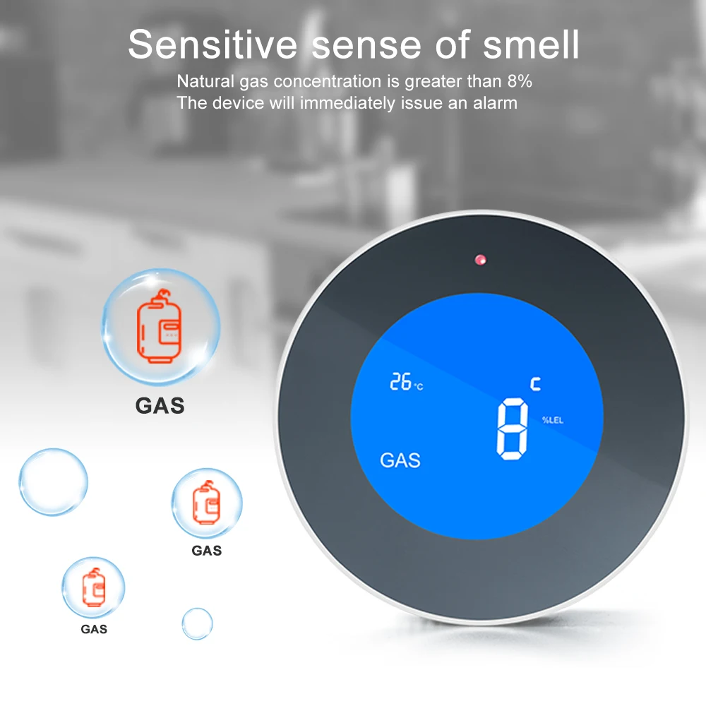 Tuya WiFi GAS LPG Leak Sensor alarm Fire Security detector APP link Safety smart home Leakage sensor