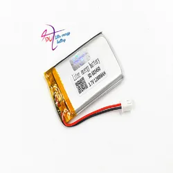 JST 2.54mm 2 pin 603450 3.7V 1200MAH 063450 litowo-polimerowa lipo akumulator do Mp3 słuchawki PAD DVD kamera bluetooth