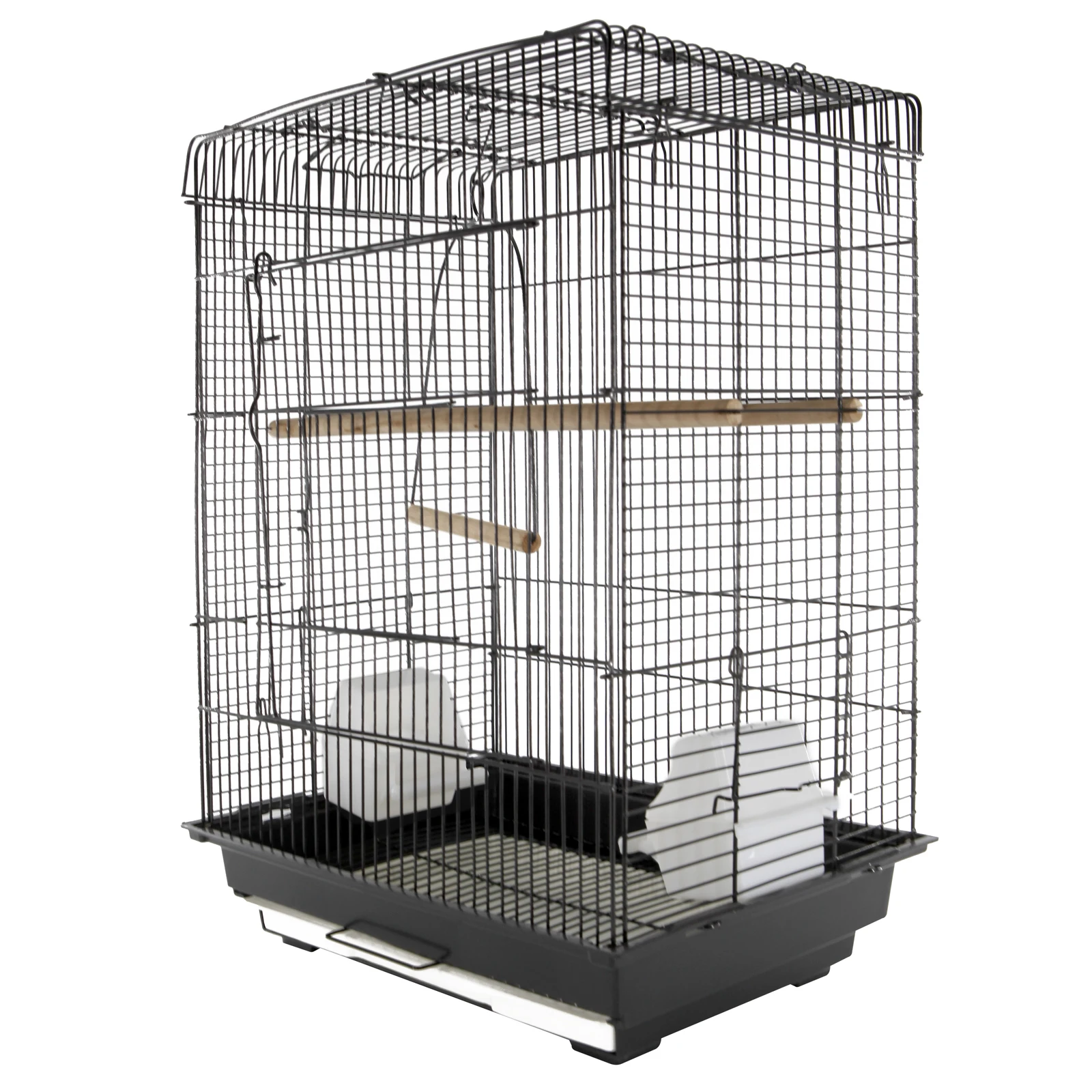 PawHut roomy bird cage open roof bird cage with 4 holders 2 feeders for indoor or outdoor