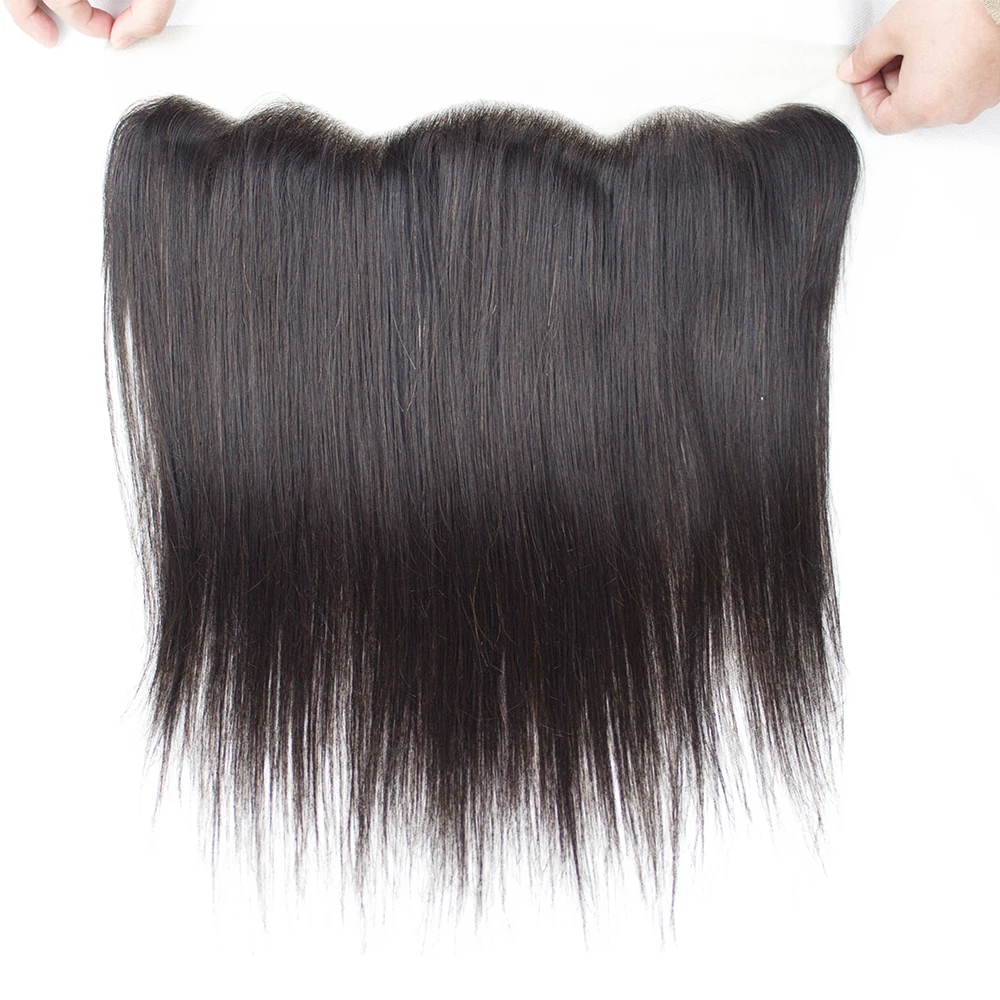 13x4 renda frontal orelha reta para orelha 4*13 laço suíço 150% densidade pré-arrancado linha de cabelo 100% cabelo humano indiano