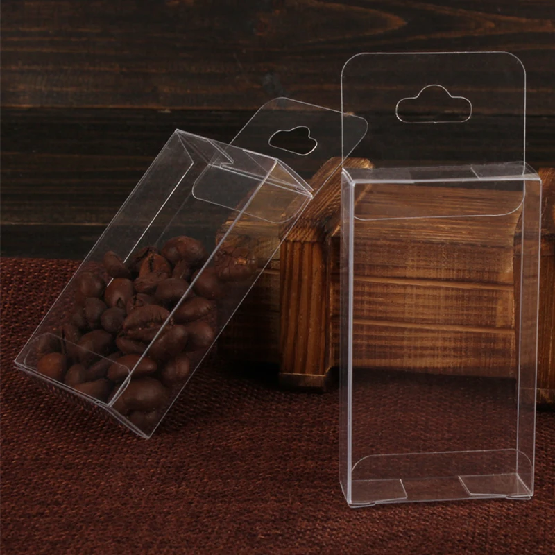 30pcs/lot 30 Sizes PVC Clear Plastic Packaging Boxes with Hanging Hole Crafts Gift Display Transparent Package Boxe