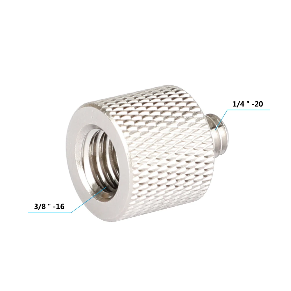 Connettore adattatore a vite Standard CAMVATE con 1/4 "maschio a 3/8" femmina per piastra a sgancio rapido (QR) e treppiede e monopiede per fotocamera