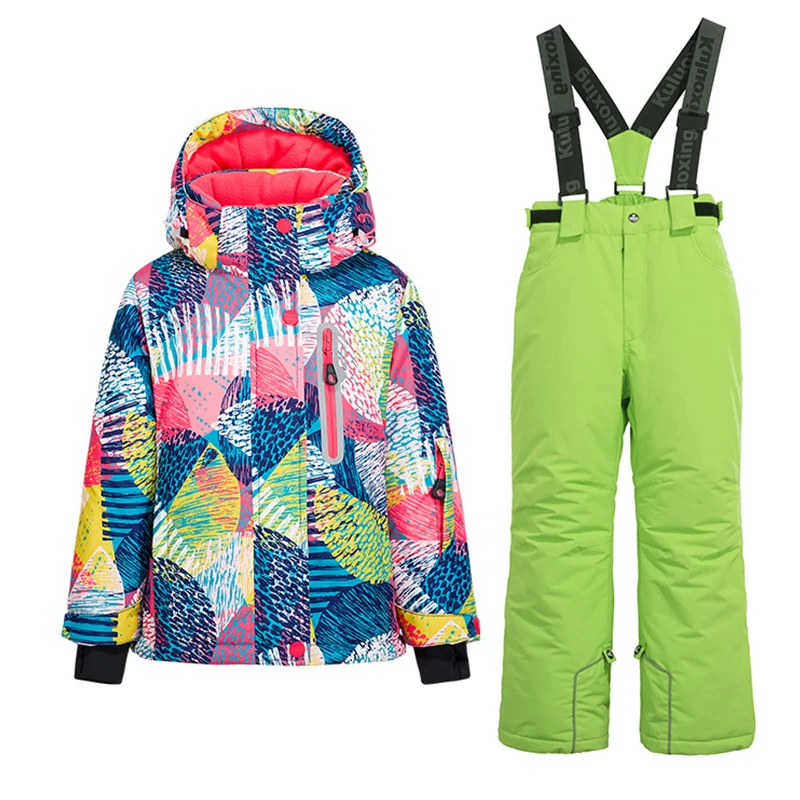 -30℃ Children Ski Suit Clothing Boys Girl Kids Snowboard Ski Suit Waterproof Outdoor Sports Jacket Pants Clothes Snowsuit Teen