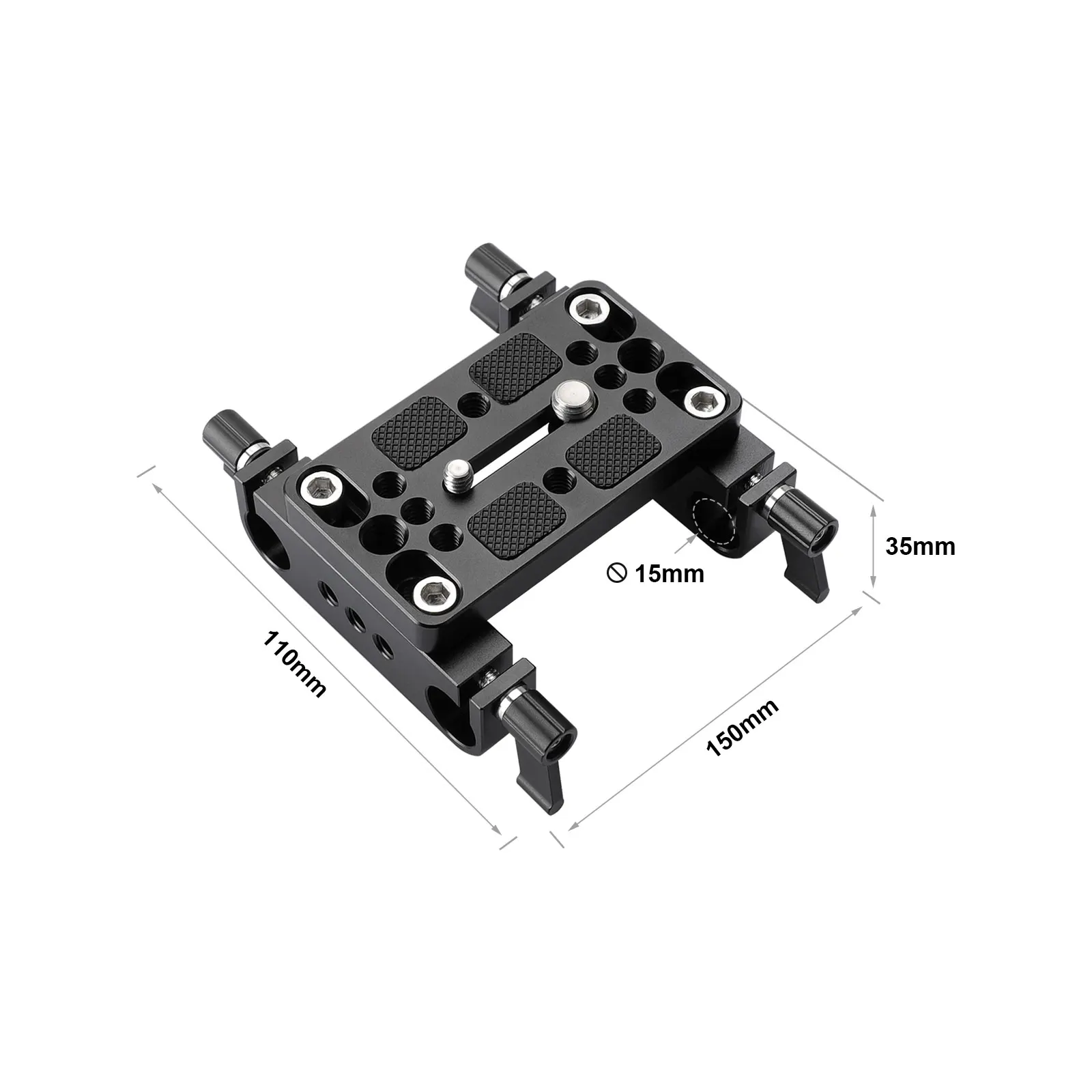 KIMRIG Camera Mounting Plate Tripod Mounting Base Plate With 15mm Rod Clamp Railblock For Rod Support / Dslr Rig Cage