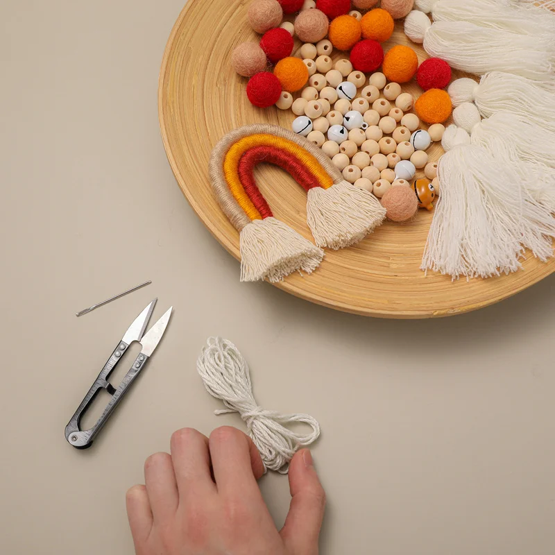 Bopoobo-Ensemble de cloche de lit pour bébé, bricolage, jouets faits à la main, arc-en-ciel, ours, exercice, pratique, AV, décoration de chambre d'enfant, cadeau pour bébé