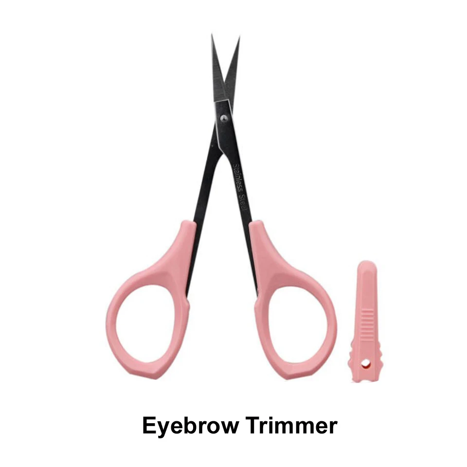 1PC Eyebrow Scissors Razor Trimmer Blades Stainless Steel Eyelash Straight Elbow Trimmer Shaver Scissors Nose Hair Clipper