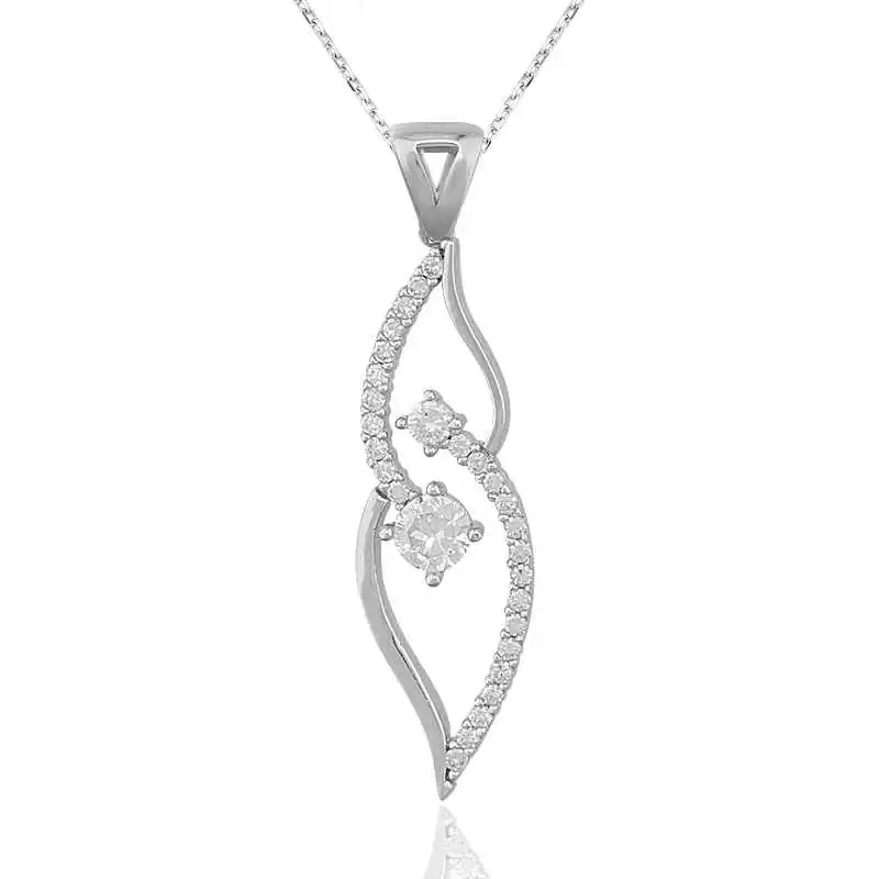 Sterling Silver 925 Necklace for Women Zircon Stone 925 Sterling Women Fine Jewelry Wedding Party Birthday Gift - Jeweled - Box - Pendant - Chain Choker - Female - Ladies - Fashion