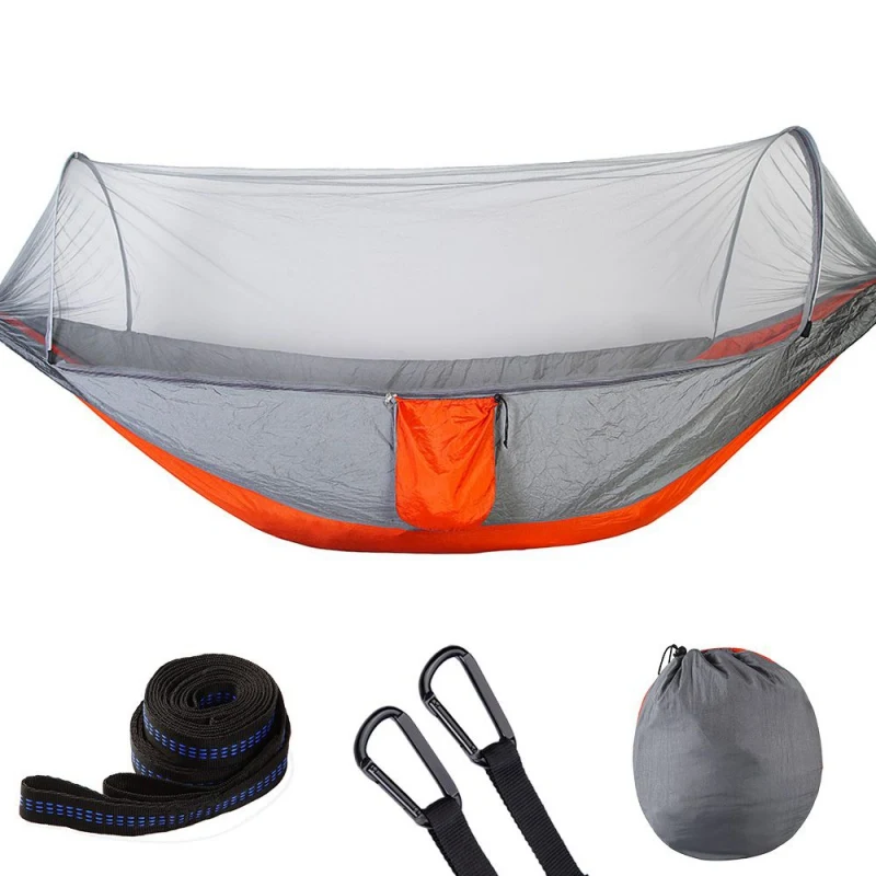 

Camping Hammock With Net Mosquito, Parachute Fabric Camping Hammock Portable Nylon Hammock For Backpacking Camping Travel