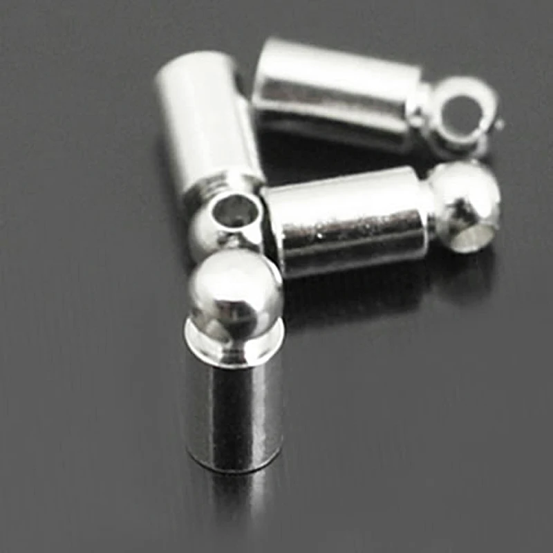 (C320)100 pieces 8x3mm,inside:2.2mm Imitation Rhodium Brass Rope Paste connector Diy Jewelry Findings Accessories Wholesale