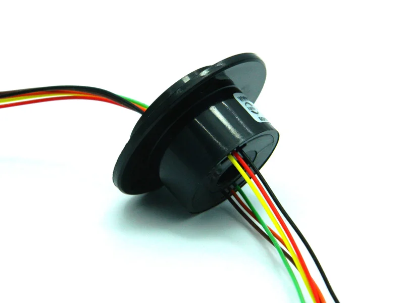 Mini Hole 10mm Hollow Slip Ring 6 Channels 2A Conductive Electric Slipring Rotary Joint Connector 240V AC/DC ZHT010-06A