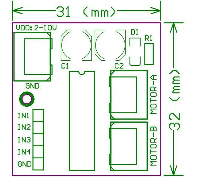 1/3 Stück 2,5A Dual-Bridge-Bürsten-Gleichstrommotor-Steuerplatine Modul für Arduino Smart Car Robot mit geringem Stromverbrauch MX1919 – Detail 4