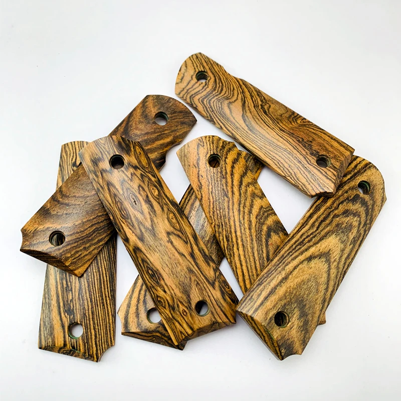 1 par de empuñaduras 1911, sándalo dorado Natural, tiras cruzadas de madera, empuñaduras de madera, parche, empuñaduras personalizadas, empuñaduras CNC