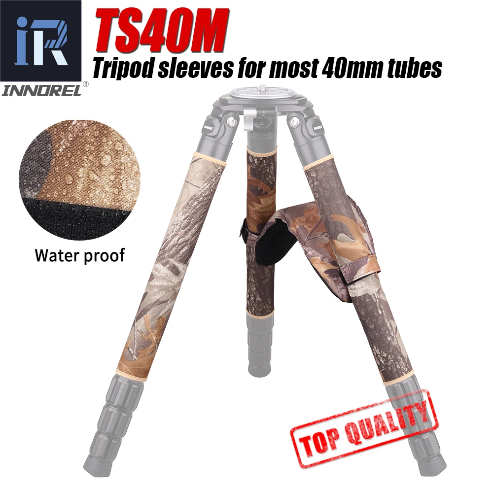 INNOREL TS40M-Tripod Penutup Kaki untuk 40Mm Tabung Tripod Universal Pelindung Lengan dan Bantalan Bahu Tahan Air Kamuflase Coklat