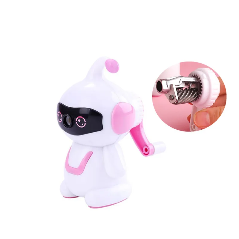 Imagem -02 - Cute Cartoon Robot Hand Pencil Sharpener Rotary Pencil Sharpener Papelaria Student Supplies Manual