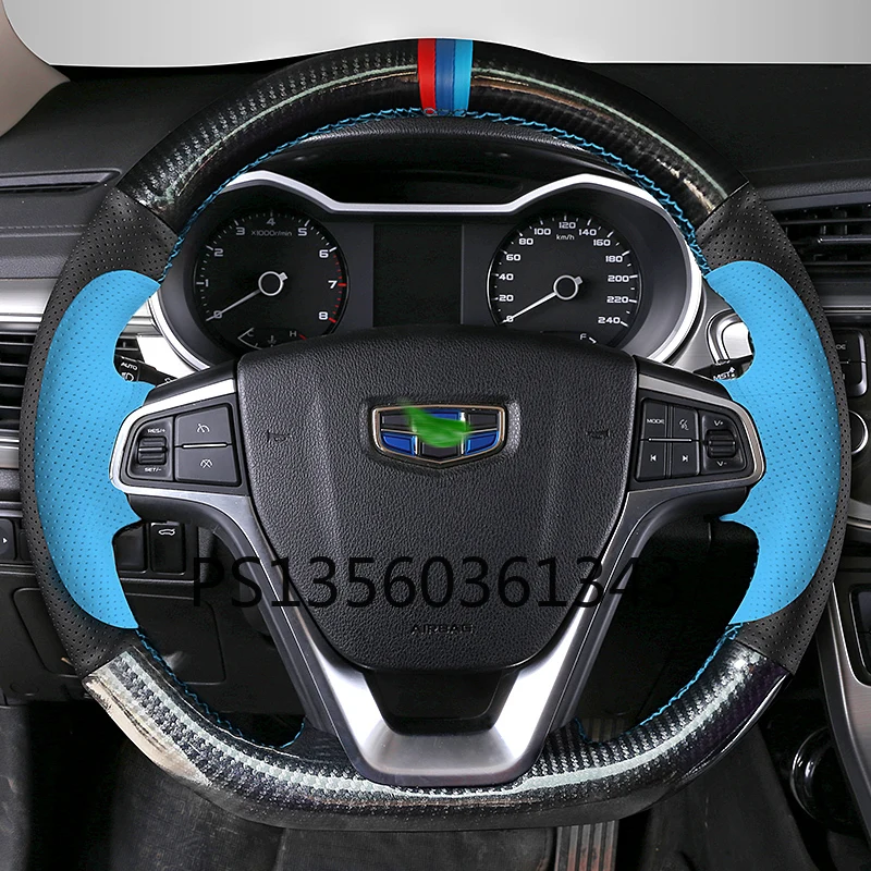 For Emgrand steering wheel cover leather hand stitched GS SUV/S1\X3 Emgrand X7 Sport suede