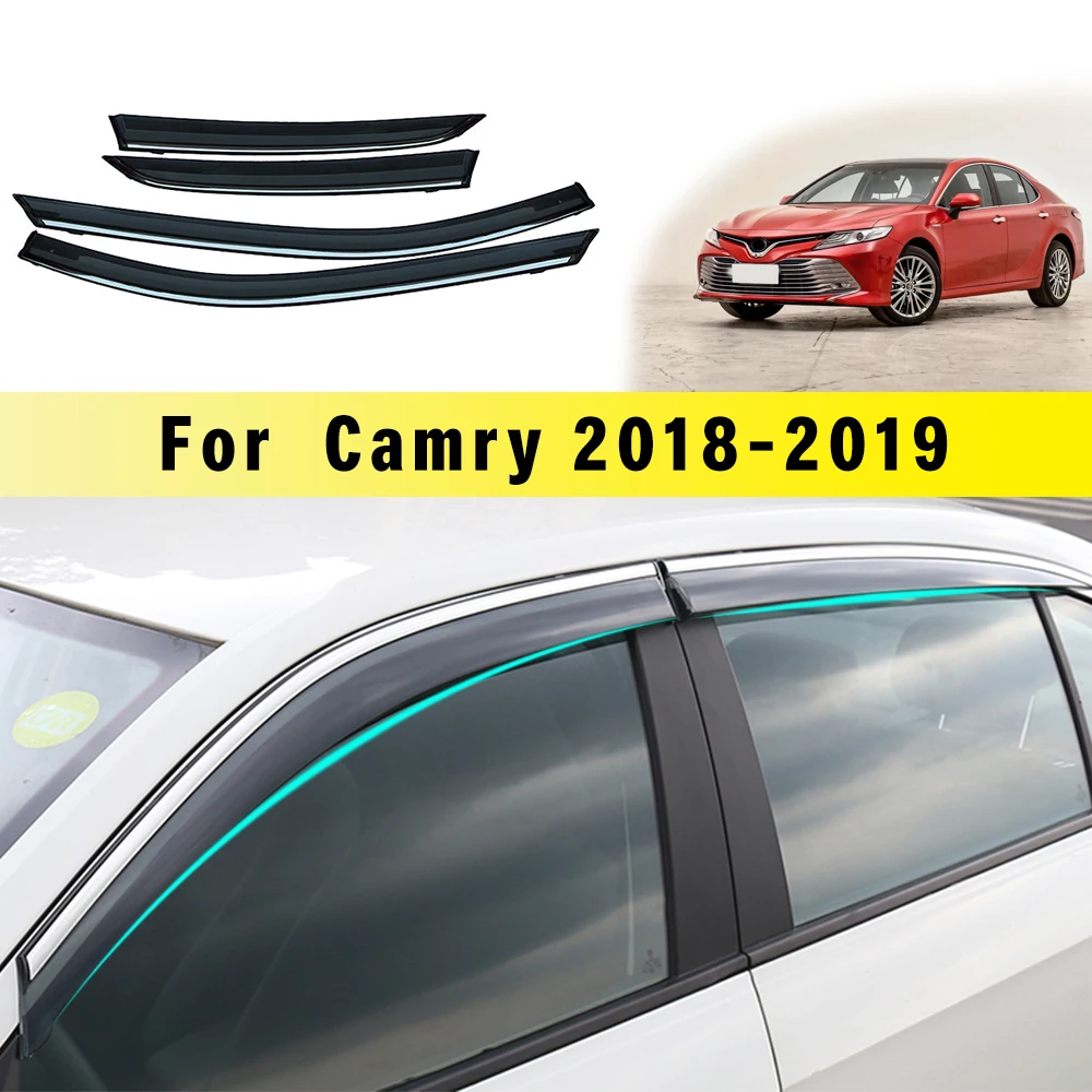 

Car Sunny Visor For Toyota Camry 2018 4pcs Car Window Visor Sun Visor Rain Guards Wind Deflectors Cover Trim Car Accessories