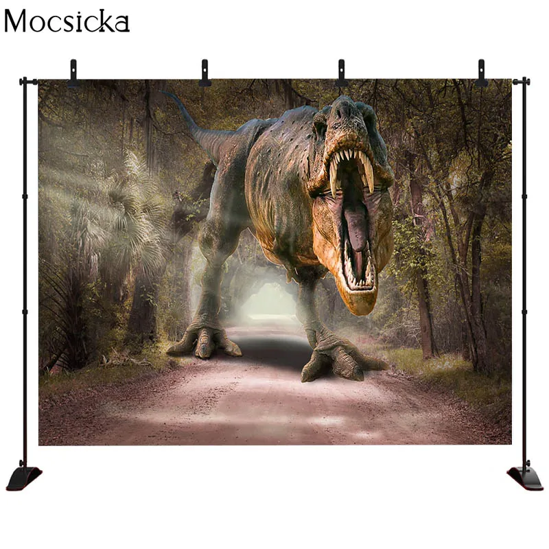 MOCSICKA 공룡 쥬라기 세계 배경 스튜디오 사진 아이 생일 사파리 정글 모험 파티 사진 배경
