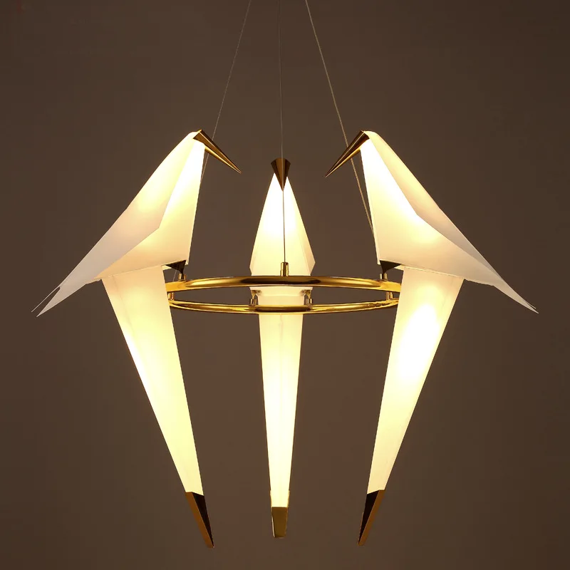 Art Deco Love Bird Gold White LED Iron Acryl Designer Suspension Luminaire Pendant Lights.Pendant Lamp.Pendant light For Foyer