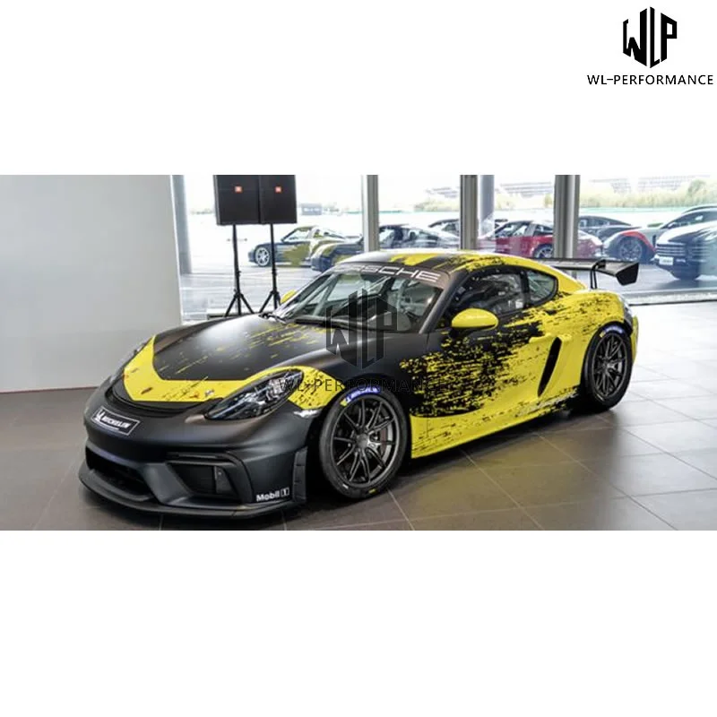 High Quality Car Body Kit Gt4 Style Front Bumper Rear Lip Rear Spoiler Side Fenders for Porsche 718 Cayman Gt4 Car Styling