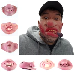 1pc Funny Adult Party Mask Latex Clown Cosplay Half Face Horrible Scary Masks Cosplay Costume Halloween Party Decoration Supplie