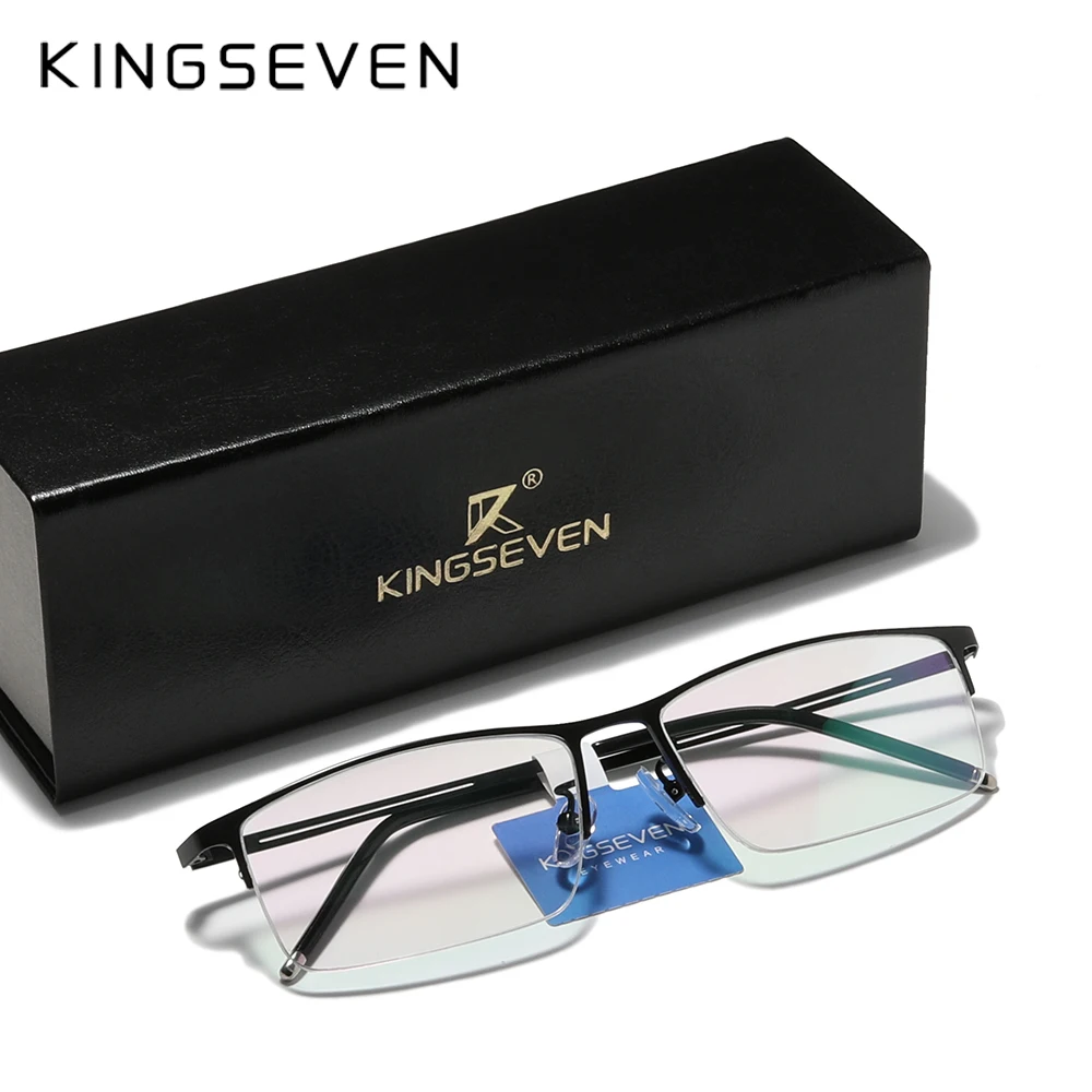 KINGSEVEN Ultralight High Quality Men Eyewear oculos TR90 Rimless Glasses For Women очки