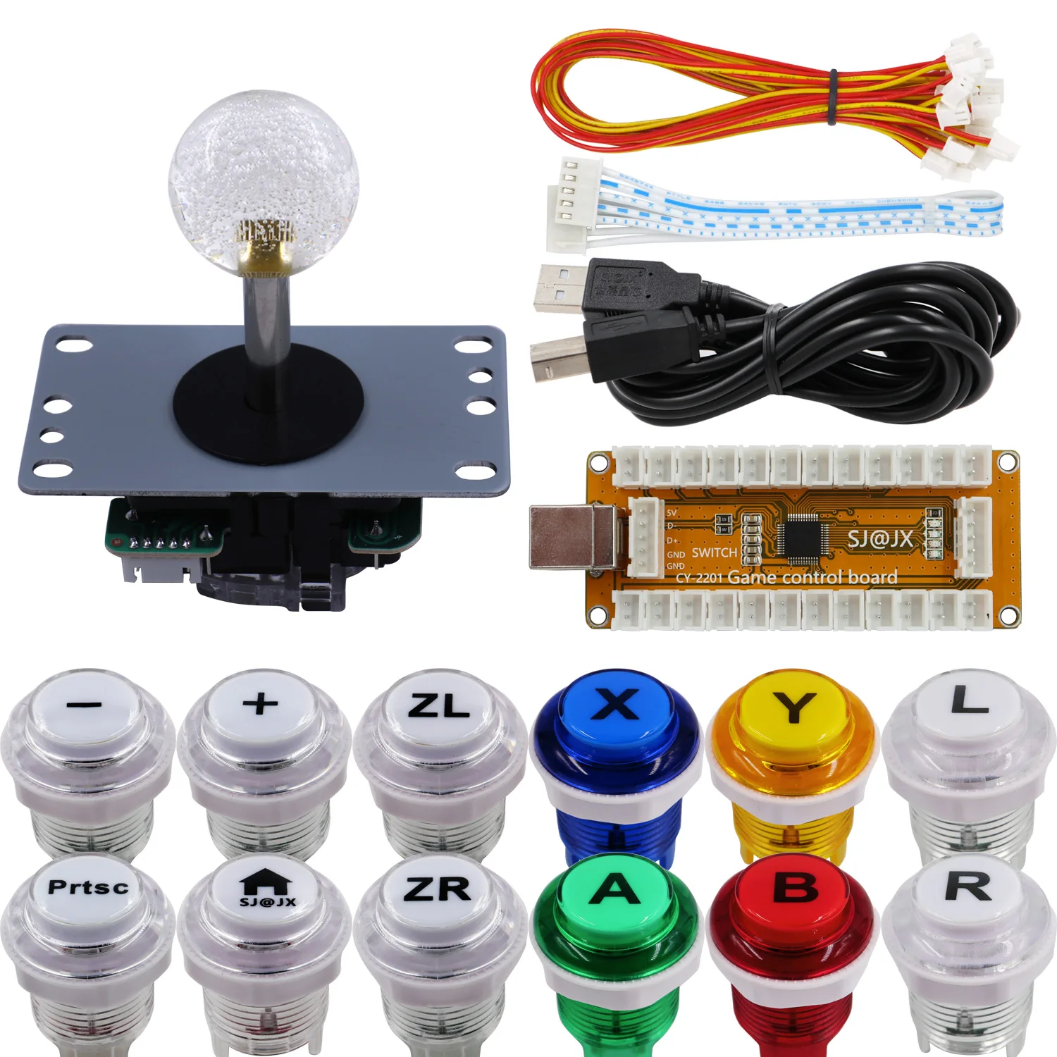 

SJ@JX Arcade Game Controller USB Encoder Gamepad Button 8way Joystick for Nintendo Switch PC PS3 Retropie Raspberry Pi MAME