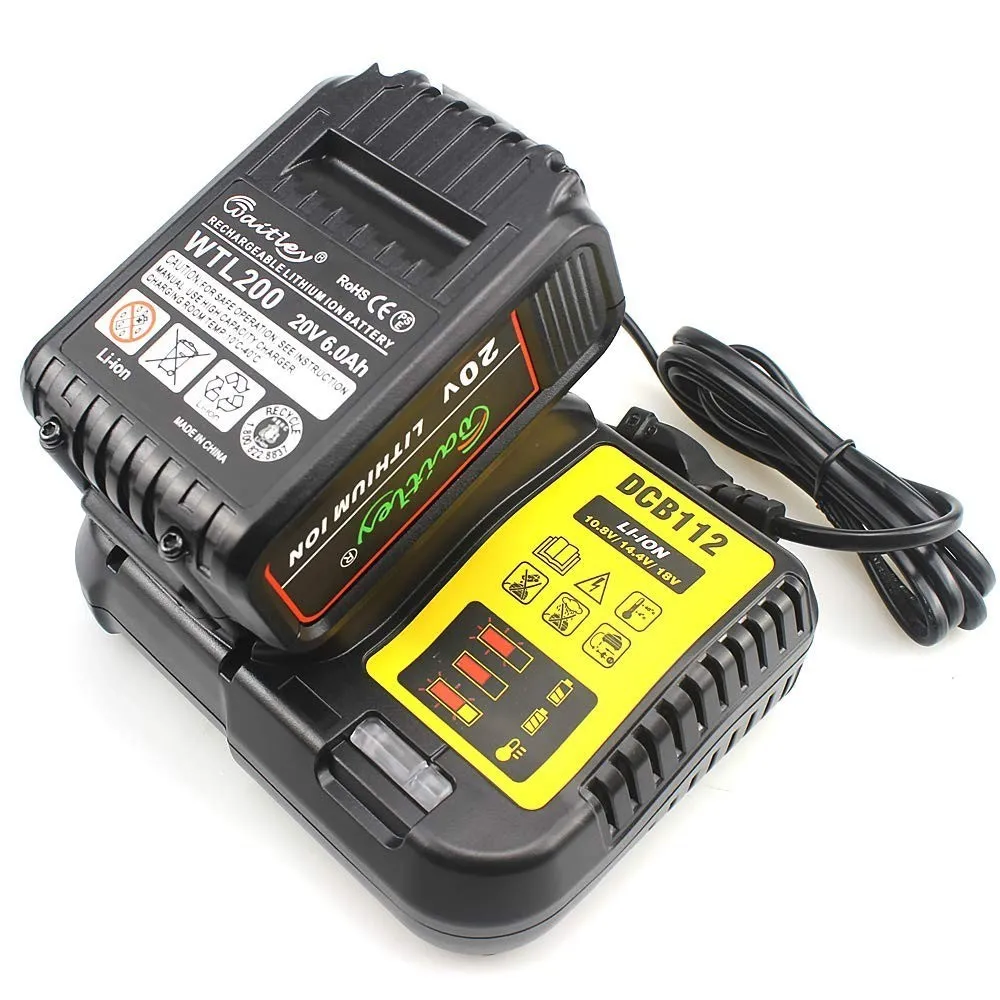 Waitley DCB112 Li-ion Battery Charger Replacement Compatible with Dewalt batteries 10.8V 14.4V 18V EU Plug JUL14-C