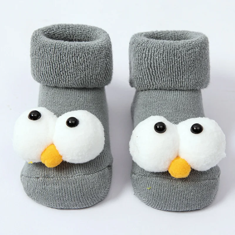 2021 New winter cartoon big eyes baby socks floor non-slip toddler baby foot socks