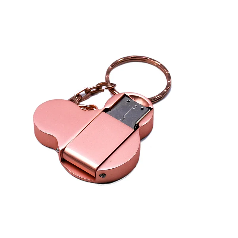 Fashion Ear USB Flash Drive 16GB 8GB 32GB 4GB 64GB Silver Metal Pendrive Flash Memory Stick Pen Drive Usb Stick Disk