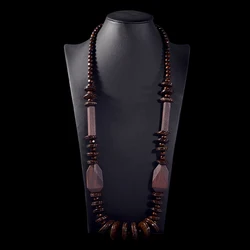 UDDEIN Handmade Wood Necklace & Pendant Vintage Statement Beads Chain Choker Long Wooden Jewelry Party Gifts Bohemian Collier