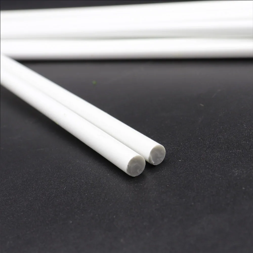 0.5-6mm White Round Stick ABS Plastic Model Toys Length 50cm Sand Table DIY Diorama Landscape Architecture Train