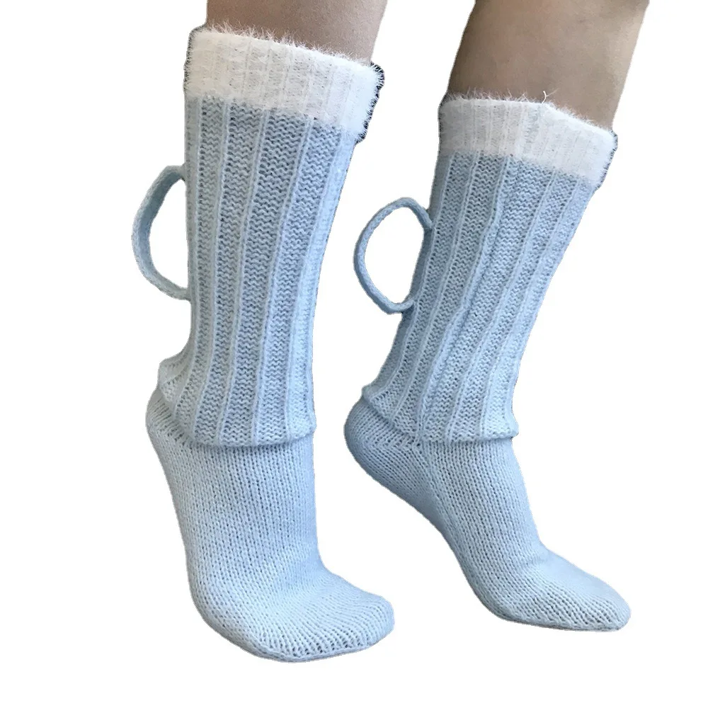 Calcetines largos de punto para jarra de cerveza en 3D, calcetín cálido de doble Color para invierno, novedad, Unisex