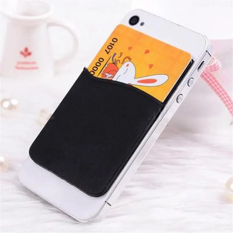 Universal Phone Wallet Case Stick On ID Credit Card Holder Silicone Self-Adhesive Pocket Sticker For Mobile Phone Card Bags