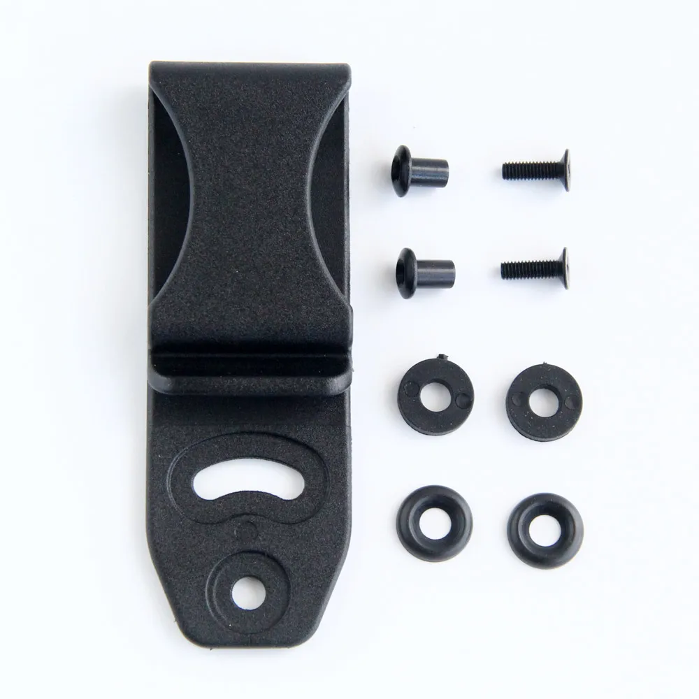 10 TEILE/LOS Taktische Schwarz Gürtel Clip Mit Montage Schrauben Kunststoff Tuckable Gürtel Clip Einstellbare Loops