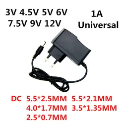 Adaptador de fuente de alimentación AC 110-240V DC 3V 4,5 V 5V 6V 7,5 V 9V 12V 1A, cargador para tira de luz LED CCTV