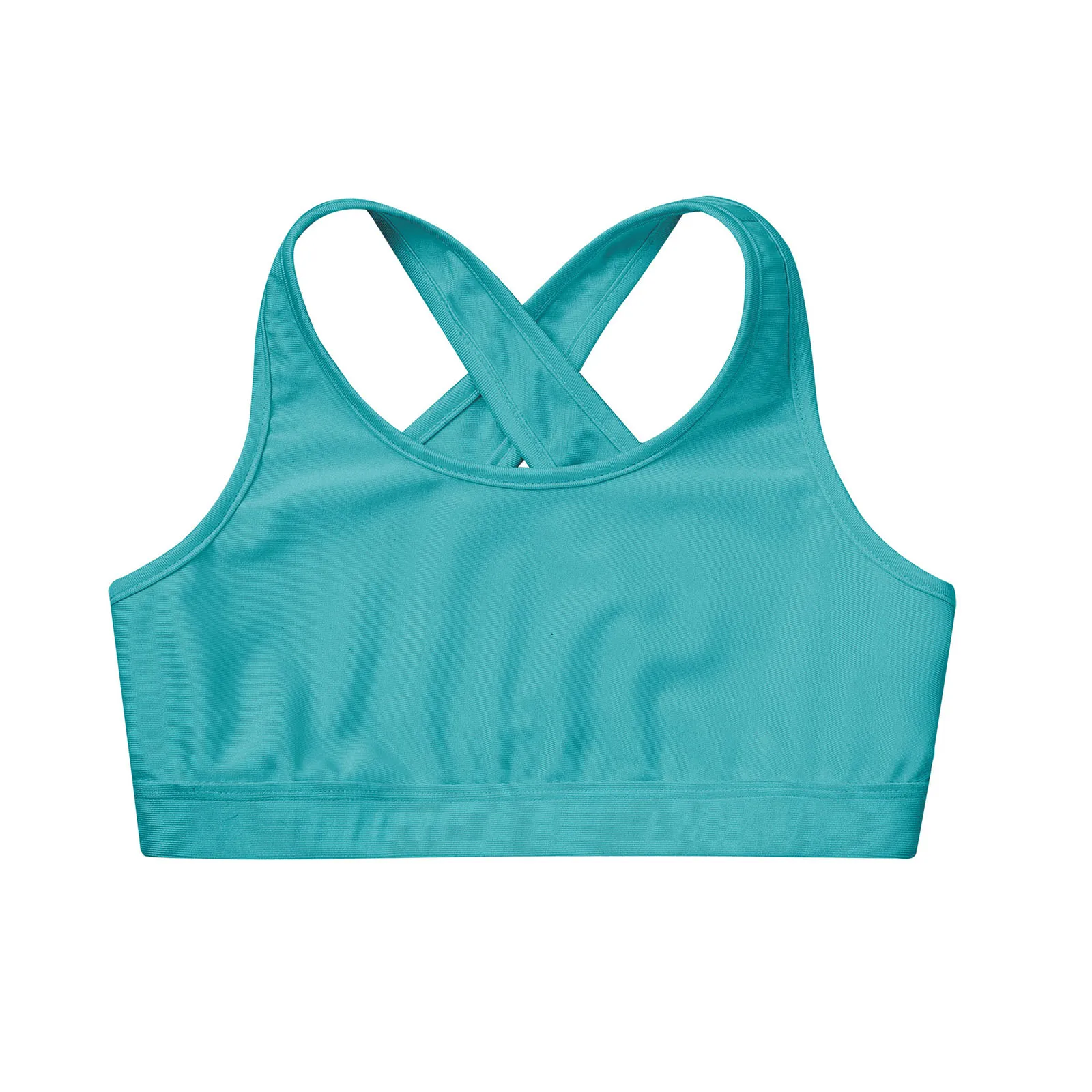 Kids Girls Pure Color Sleeveless Sport Bra Vest Tops Yoga Workout Gymnastics Dancing Clothes Children Ballet Dance Tank Crop Top